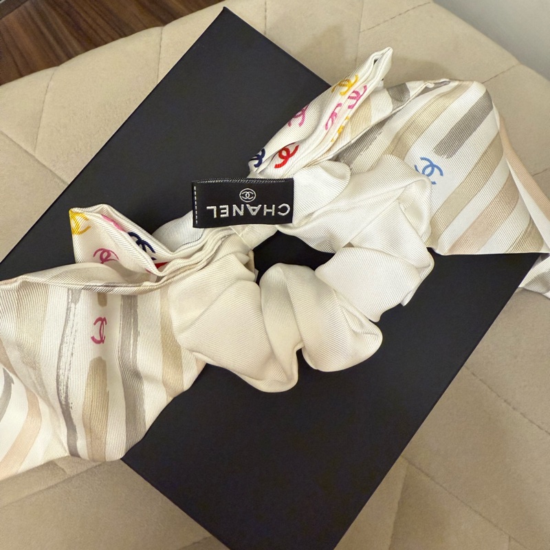 Chanel超可愛蝴蝶結髮圈 全新台灣專櫃入-2