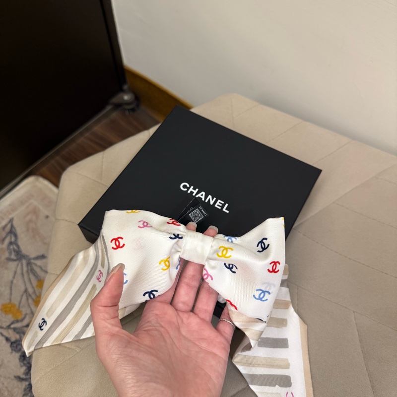 Chanel超可愛蝴蝶結髮圈 全新台灣專櫃入-3