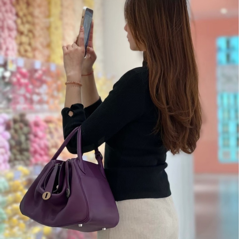 Hermes 愛馬仕 Lindy 林迪包30 鳶尾紫/98新美品-4