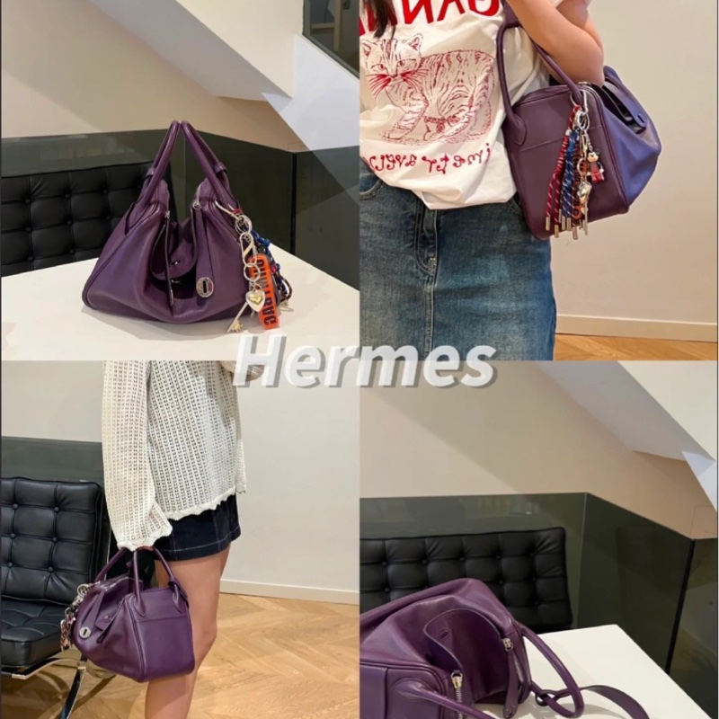 Hermes 愛馬仕 Lindy 林迪包30 鳶尾紫/98新美品-5