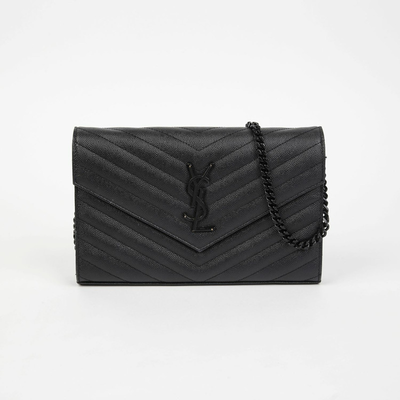 SAINT LAURENT Monogram Chain Wallet Crossbody 377828-0