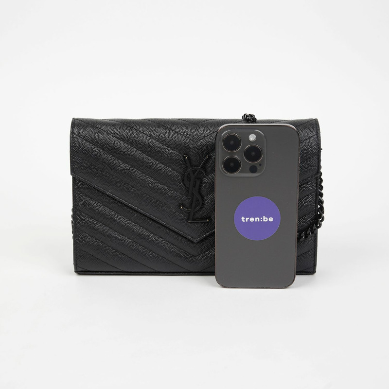 SAINT LAURENT Monogram Chain Wallet Crossbody 377828-10