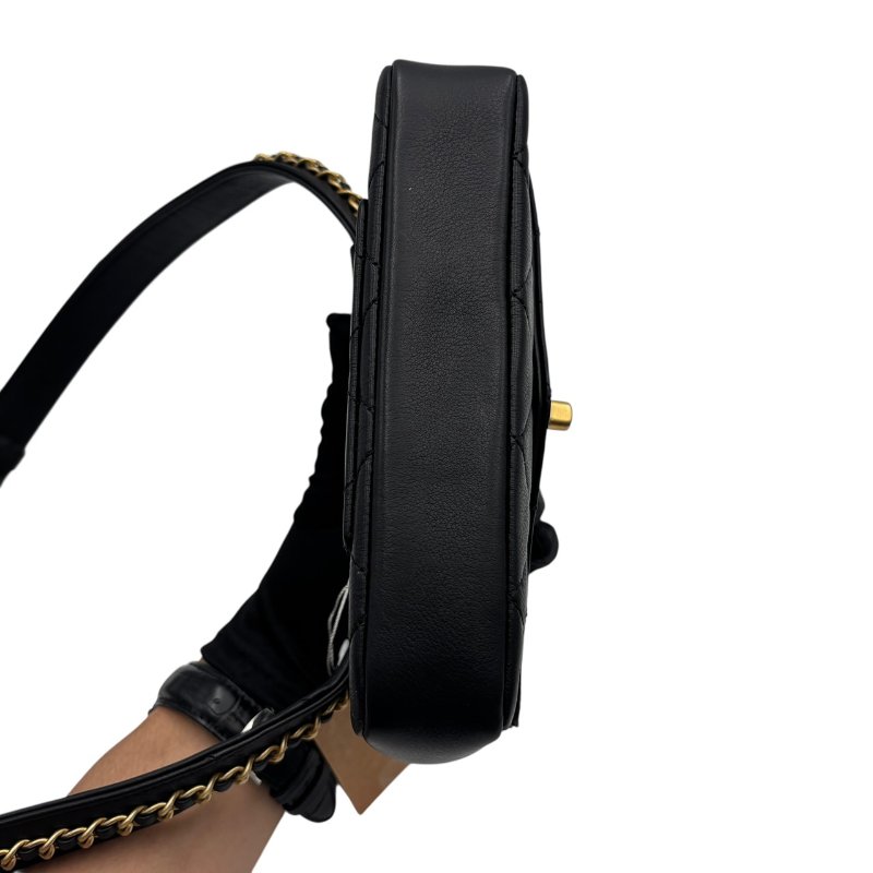 【美收精品】CHANEL 黑色羊皮腰包 B-985【隔月月中將轉賣至日本 上架期限30天】-5