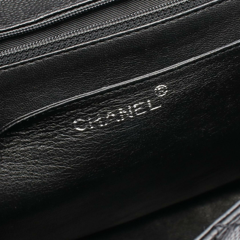 香奈兒 (CHANEL) Matelasse 手提包,粒面小牛皮,黑色,二手,女士款,帶五金配件-3