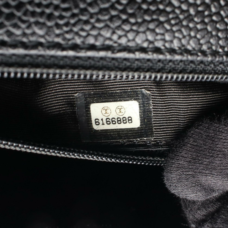 香奈兒 (CHANEL) Matelasse 手提包,粒面小牛皮,黑色,二手,女士款,帶五金配件-4