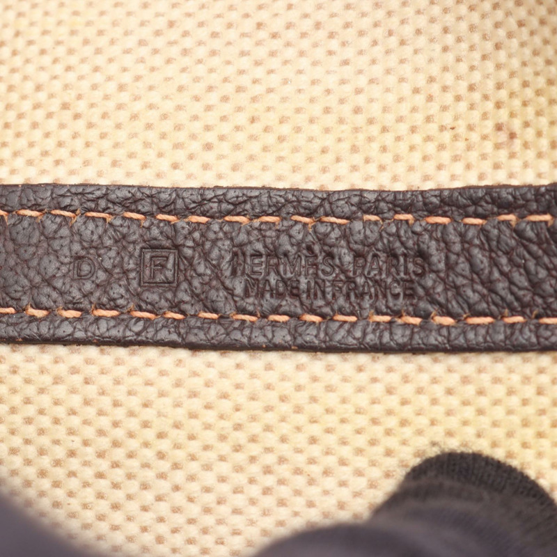 愛馬仕 Garden Party PM 手提包，帆布/水牛皮材質，米色/棕色，二手-3