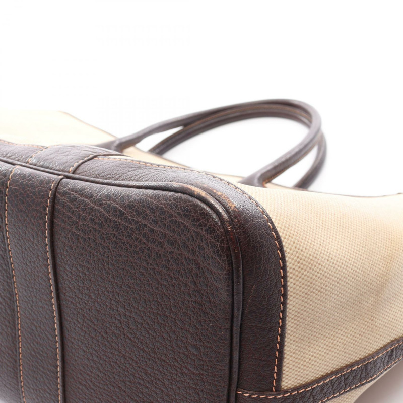 愛馬仕 Garden Party PM 手提包，帆布/水牛皮材質，米色/棕色，二手-6