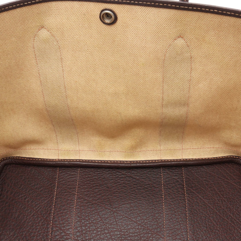 愛馬仕 Garden Party PM 手提包，帆布/水牛皮材質，米色/棕色，二手-12