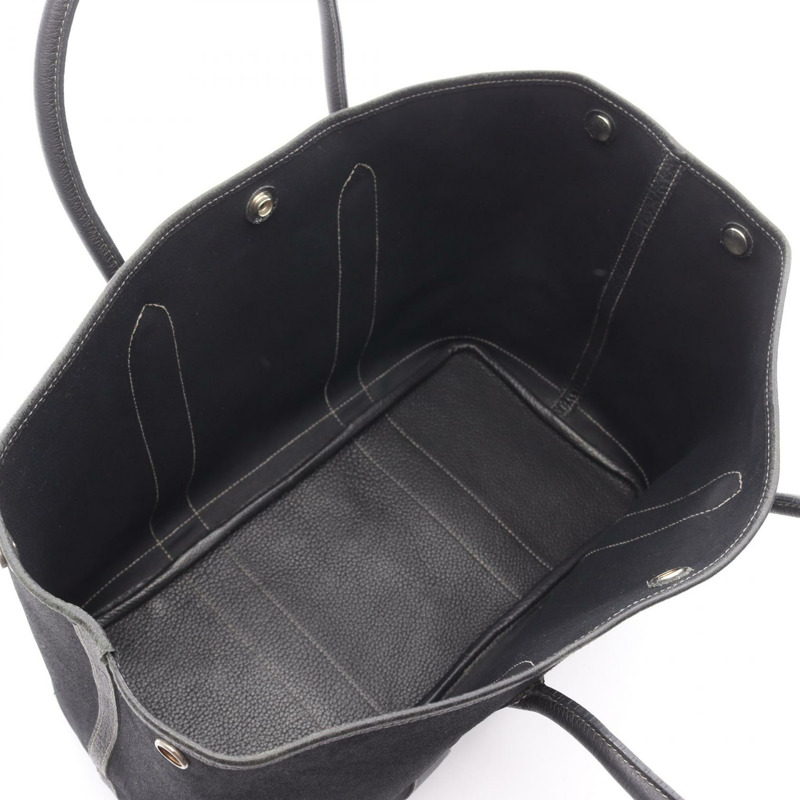 愛馬仕 Garden party PM 手提包,T Negonda 皮革,黑色,二手,帶五金配件-2