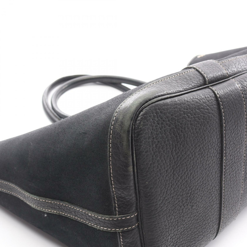 愛馬仕 Garden party PM 手提包,T Negonda 皮革,黑色,二手,帶五金配件-6