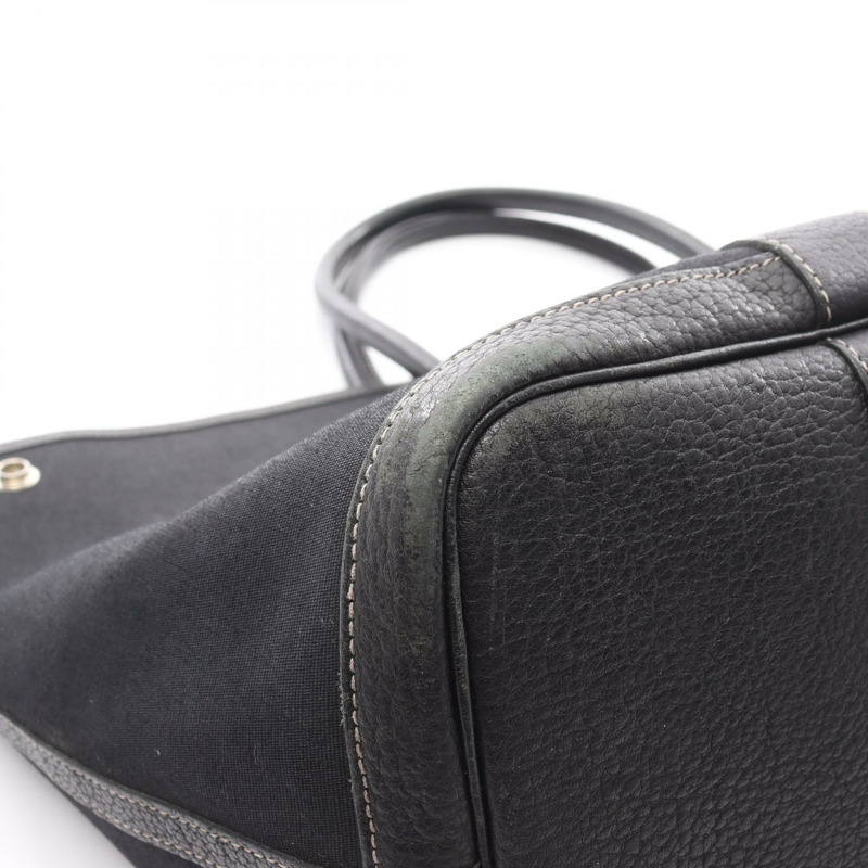 愛馬仕 Garden party PM 手提包,T Negonda 皮革,黑色,二手,帶五金配件-8