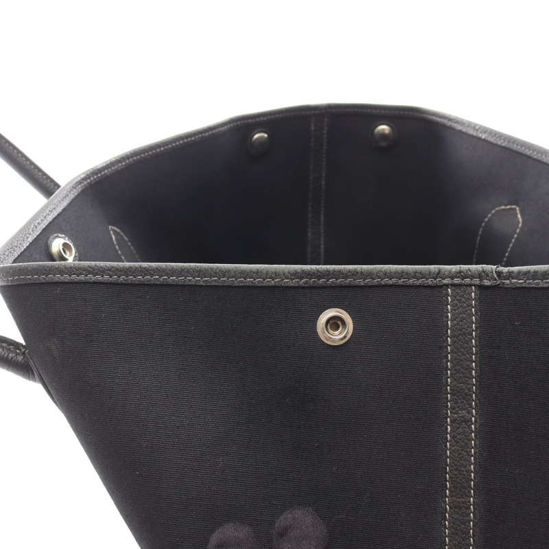 愛馬仕 Garden party PM 手提包,T Negonda 皮革,黑色,二手,帶五金配件-9