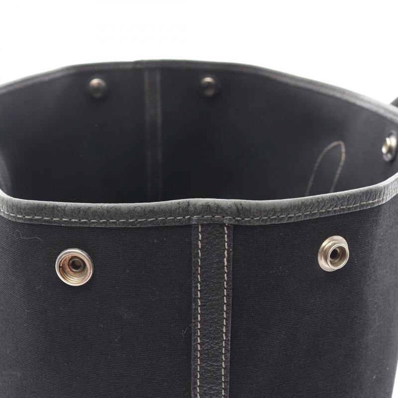 愛馬仕 Garden party PM 手提包,T Negonda 皮革,黑色,二手,帶五金配件-11