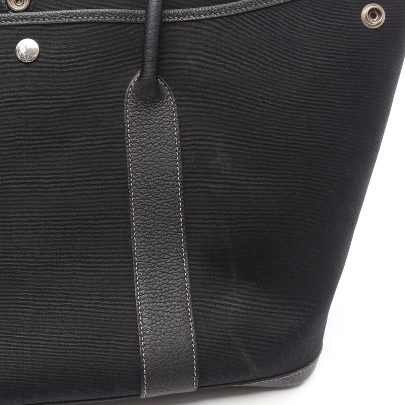 愛馬仕 Garden party PM 手提包,T Negonda 皮革,黑色,二手,帶五金配件-12