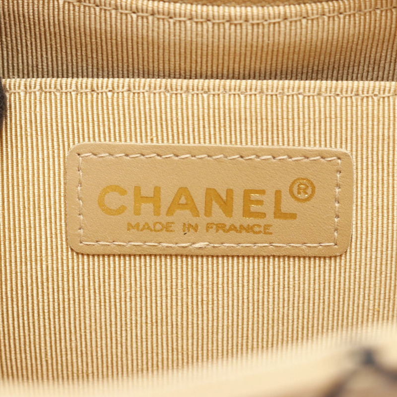 香奈兒 (CHANEL) 狂野縫線鏈條肩背包 小牛皮 米色 二手 女士 CC-3