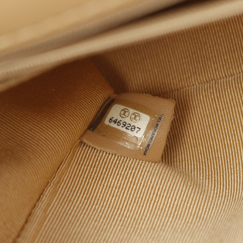 香奈兒 (CHANEL) 狂野縫線鏈條肩背包 小牛皮 米色 二手 女士 CC-4