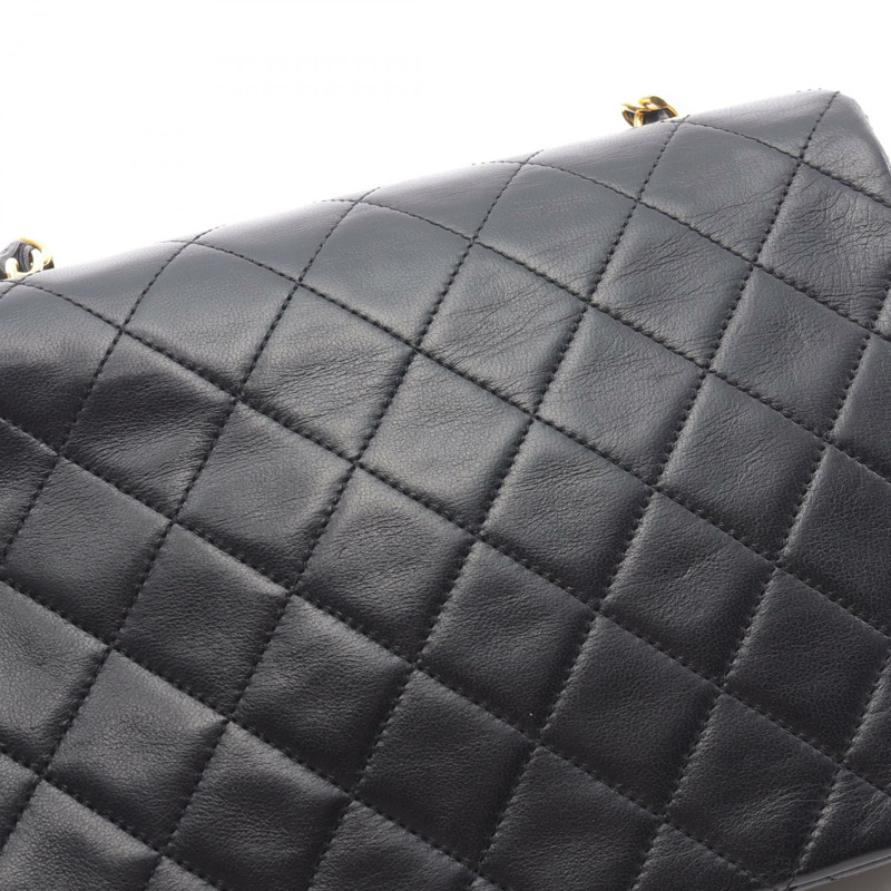 香奈兒迷你Matelasse 20鏈條斜挎包,羊皮材質,黑色,二手,金色五金-5