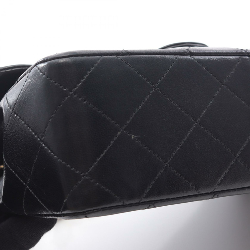 香奈兒迷你Matelasse 20鏈條斜挎包,羊皮材質,黑色,二手,金色五金-7