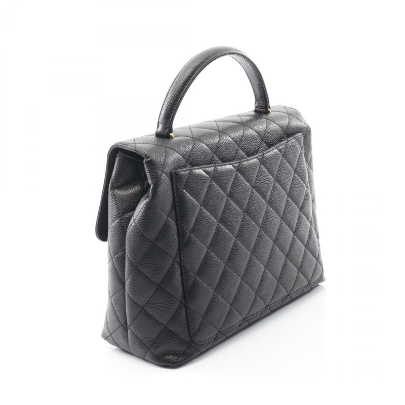 香奈兒 (CHANEL) Matelasse 手提包 A12397 粒面小牛皮 黑色 二手 女士 GHW CC-1