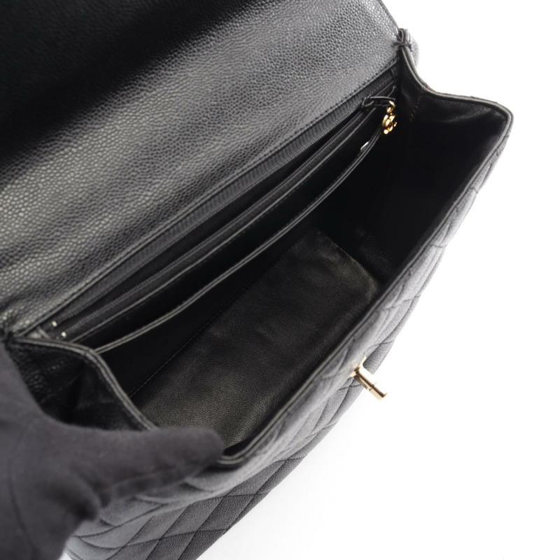 香奈兒 (CHANEL) Matelasse 手提包 A12397 粒面小牛皮 黑色 二手 女士 GHW CC-2