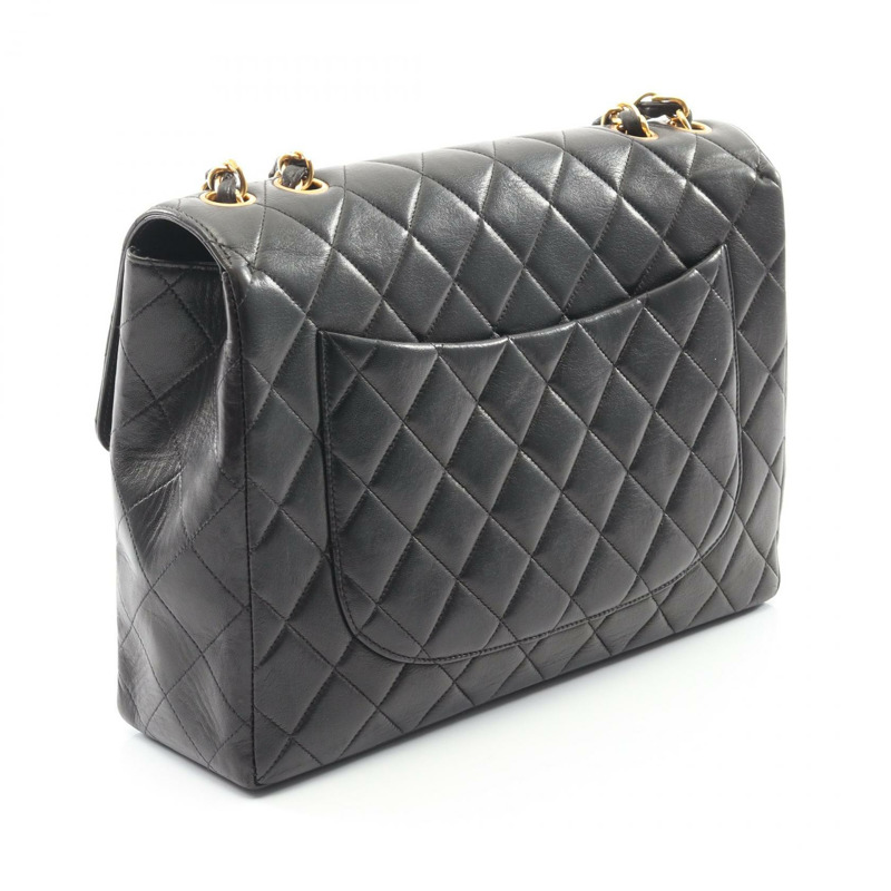 香奈兒 Jumbo Matelasse 30 單翻蓋鏈條肩背包，羊皮材質，黑色，二手-1