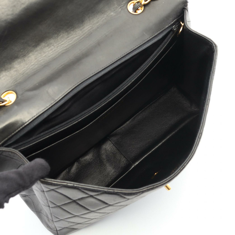 香奈兒 Jumbo Matelasse 30 單翻蓋鏈條肩背包，羊皮材質，黑色，二手-2