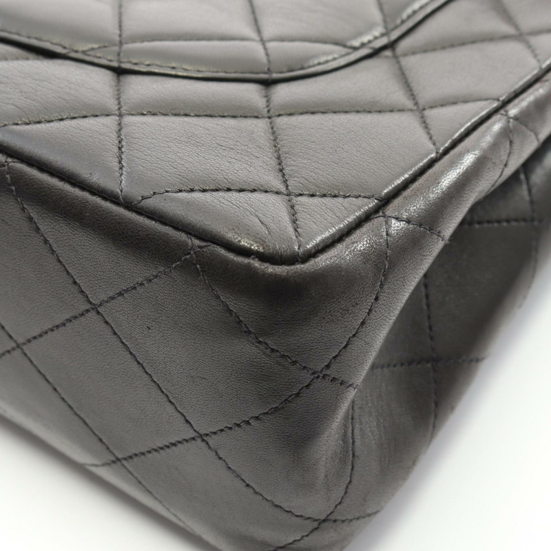 香奈兒 Jumbo Matelasse 30 單翻蓋鏈條肩背包，羊皮材質，黑色，二手-7