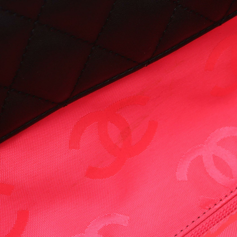 香奈兒 Cambon 系列大手提單肩包,黑色/白色皮革,二手,帶五金配件-8