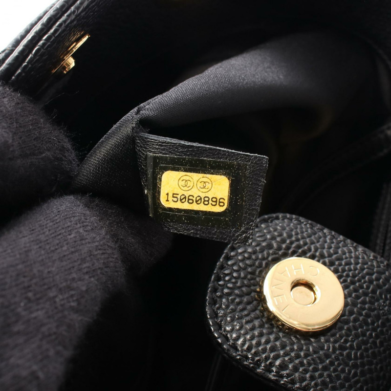 香奈兒 Matelasse PST 鏈肩背托特包,粒面小牛皮,黑色,二手,金色五金-4