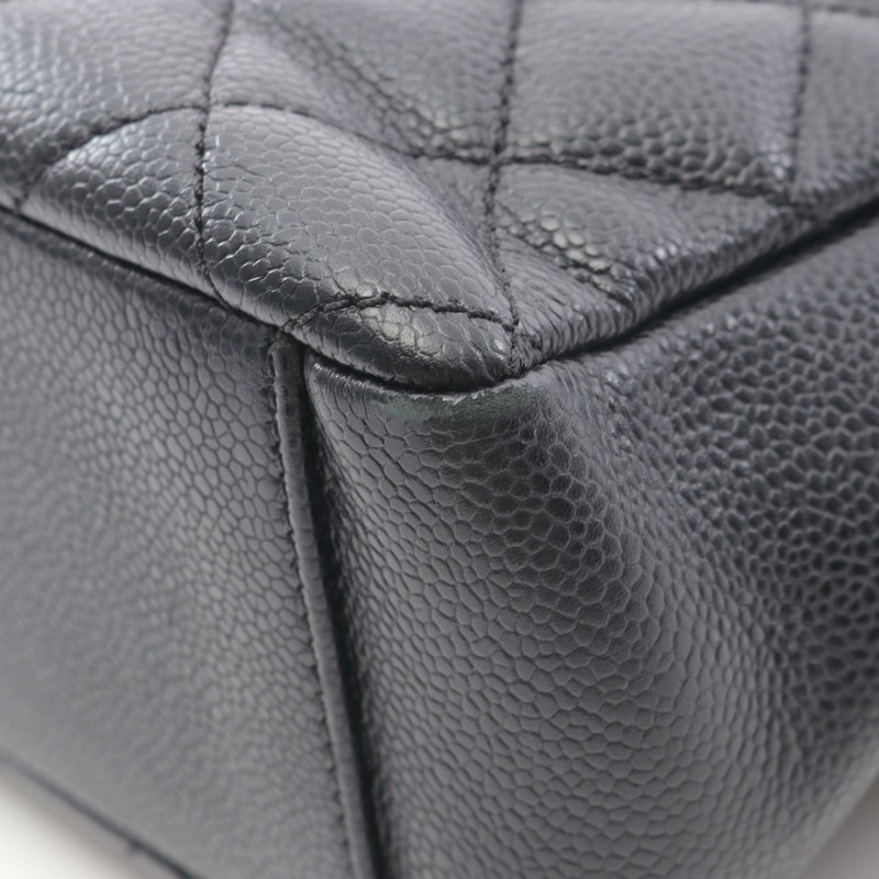 香奈兒 Matelasse PST 手提鏈條肩背包,粒面小牛皮,黑色,二手,金色五金-6