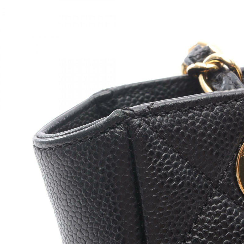 香奈兒 Matelasse PST 手提鏈條肩背包,粒面小牛皮,黑色,二手,金色五金-9