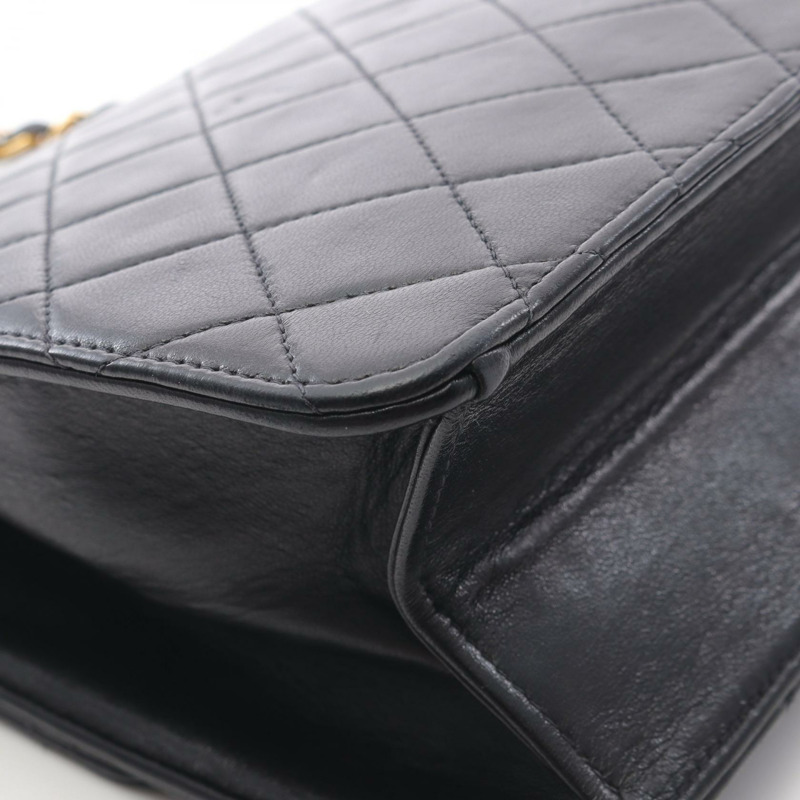 香奈兒 (CHANEL) Matelasse 單翻蓋鏈條肩背包,羊皮材質,黑色,二手-10