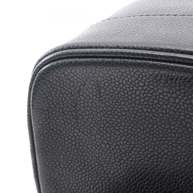 香奈兒 COCO 標誌化妝包,小牛皮,黑色,二手,女士,金色五金-5