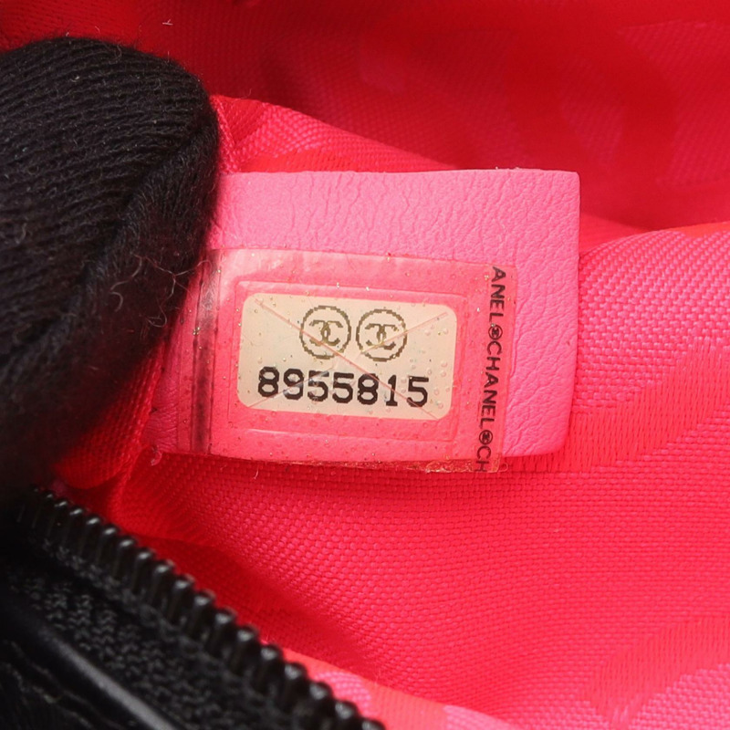 香奈兒 Cambon 系列單肩手提包,黑色/白色,二手,女士,帶五金配件-4