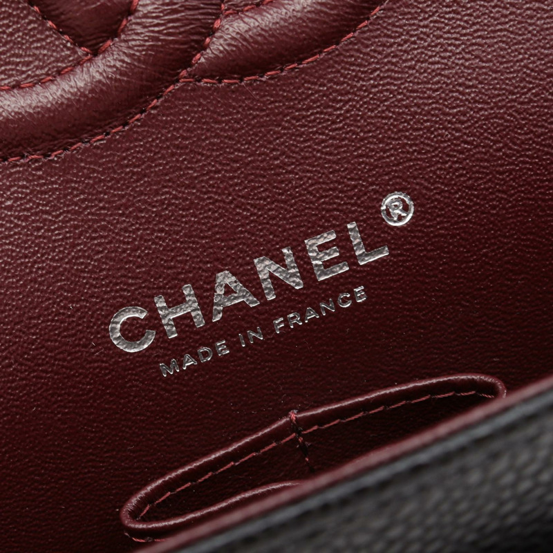 香奈兒 (CHANEL) Matelasse W 翻蓋鏈條肩背包,小牛皮,黑色,二手,帶五金配件-3