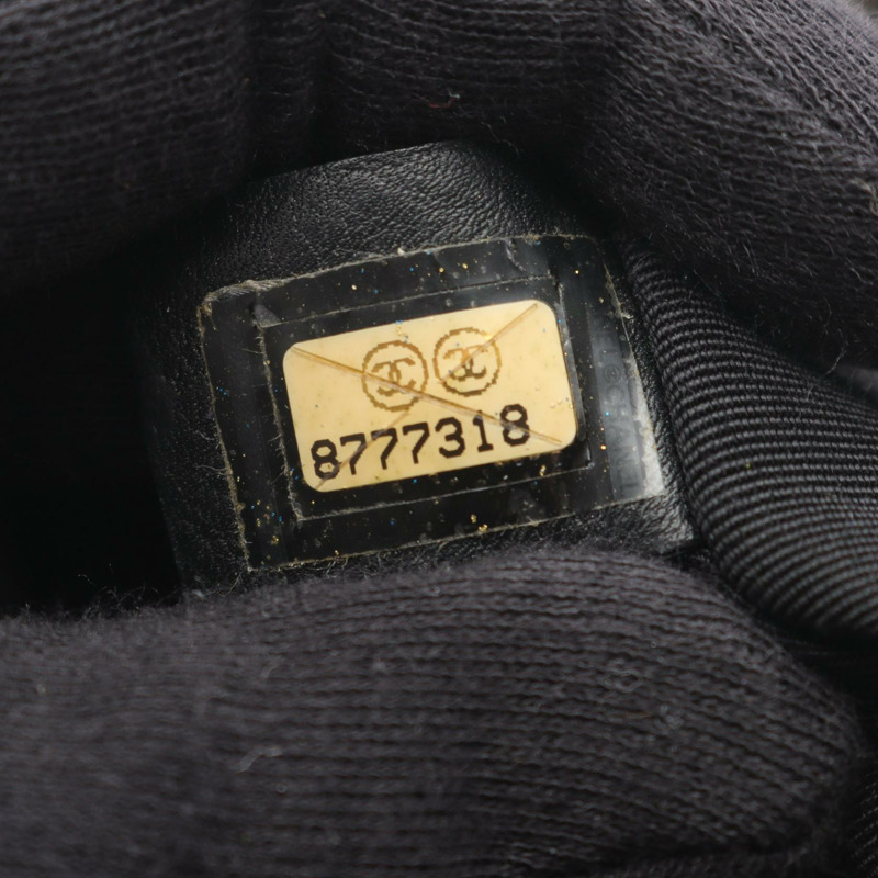 香奈兒 (CHANEL) 菱格紋鏈條肩背包,黑色粒面小牛皮,二手女款,金色五金-4