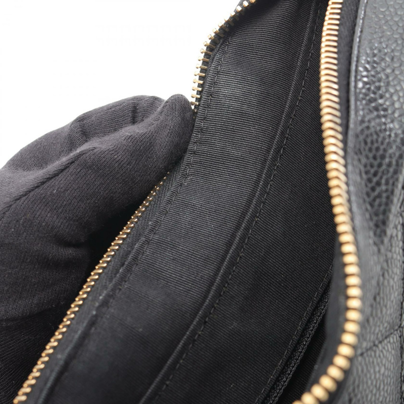 香奈兒 (CHANEL) 菱格紋鏈條肩背包,黑色粒面小牛皮,二手女款,金色五金-6