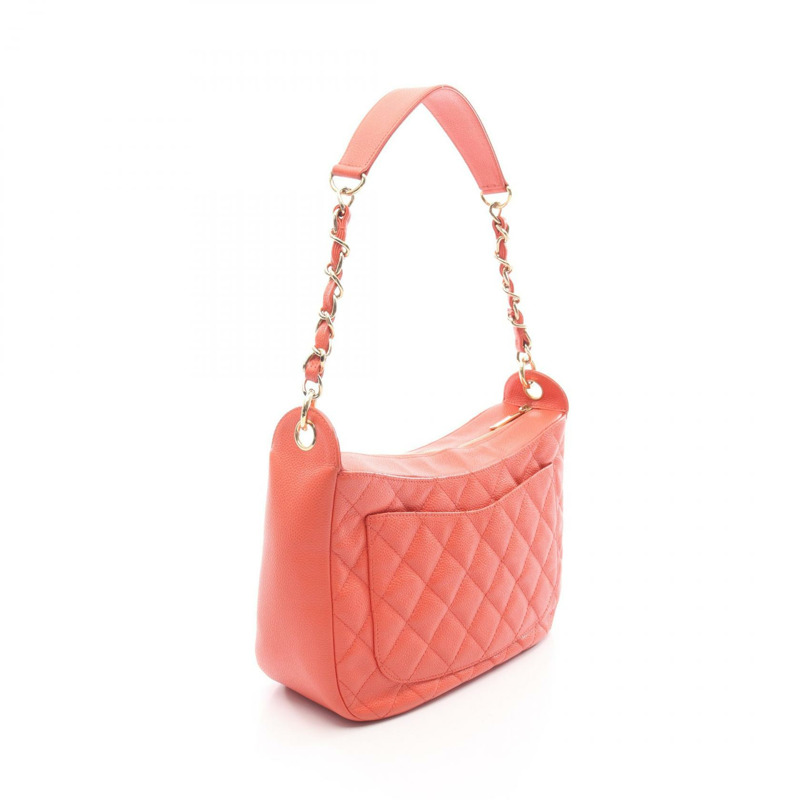 香奈兒 (CHANEL) Matelasse 單肩包 A20993 粒面小牛皮 橙色 二手 女士 金色五金-1