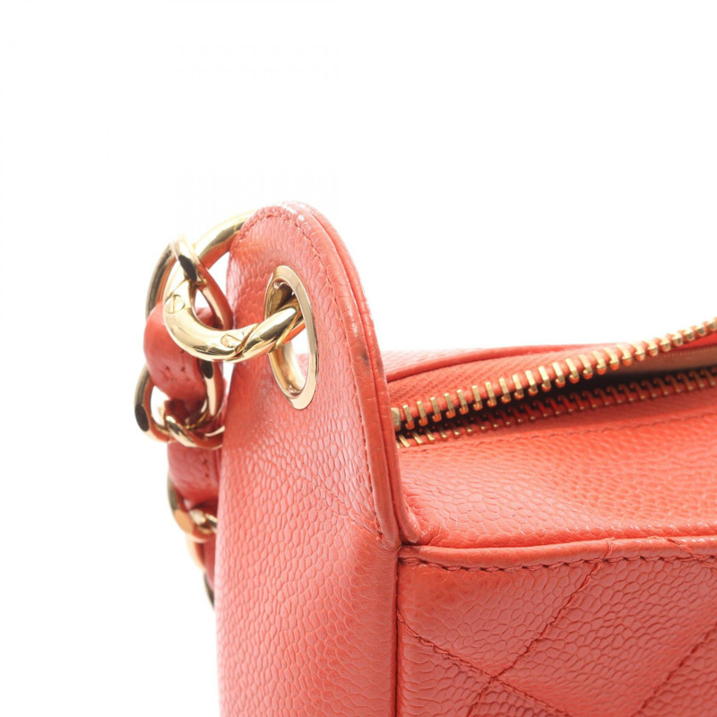 香奈兒 (CHANEL) Matelasse 單肩包 A20993 粒面小牛皮 橙色 二手 女士 金色五金-7