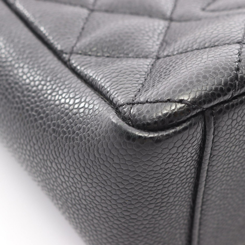 香奈兒 Matelasse PST 鏈肩背托特包，粒面小牛皮，黑色，二手，金色五金-6