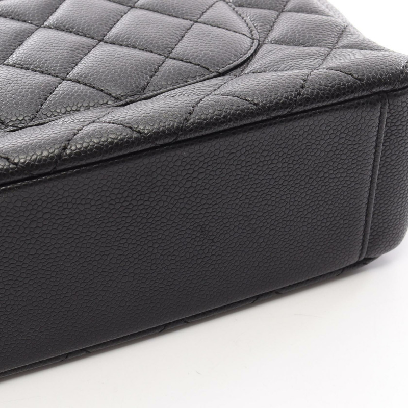 香奈兒 Matelasse PST 鏈肩背托特包，粒面小牛皮，黑色，二手，金色五金-10