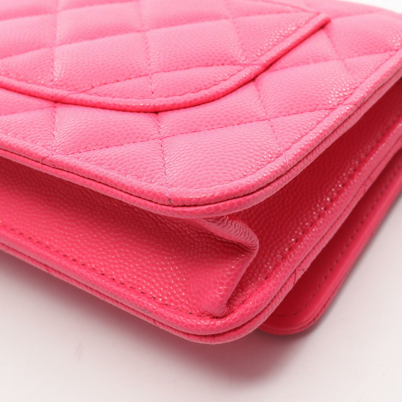 香奈兒 (CHANEL) 絎縫鏈條單背包 AP3694 粒面小牛皮 粉紅色 二手 金色五金 CC-8