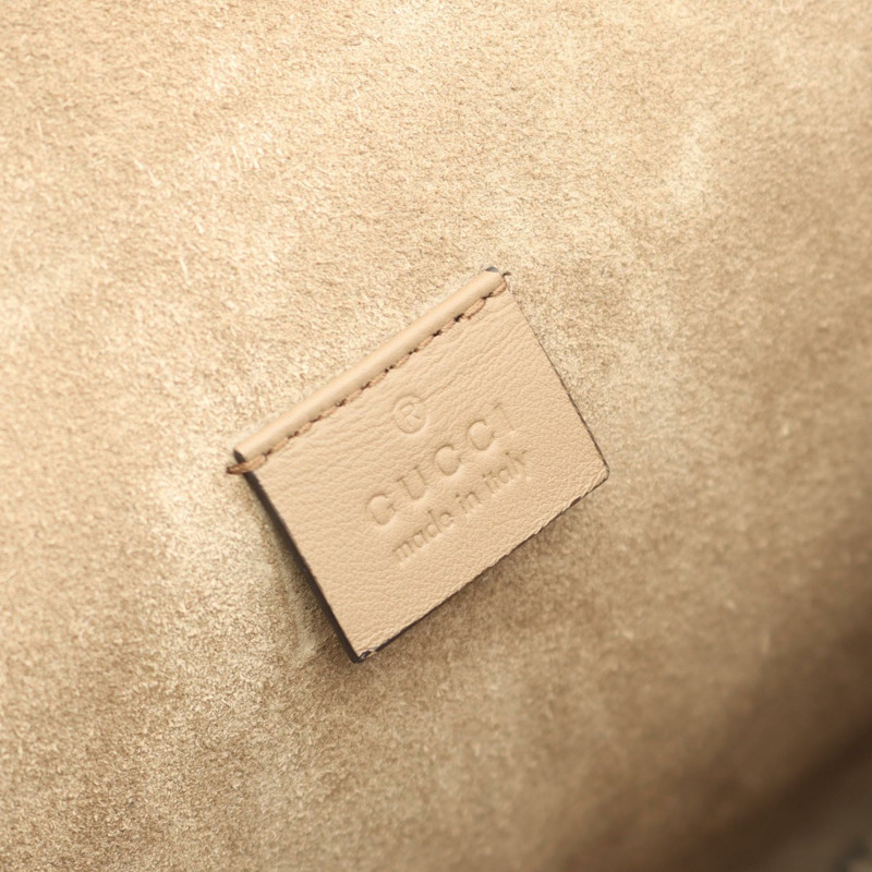 GUCCI Dionysus GG Supreme 鏈條肩背包 403348 帆布麂皮米色 二手-3