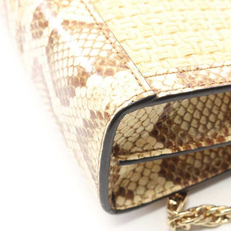 GUCCI Ophidia 小號單肩包 503877 異國皮革 拉菲草 米色 多色 二手 女士-5