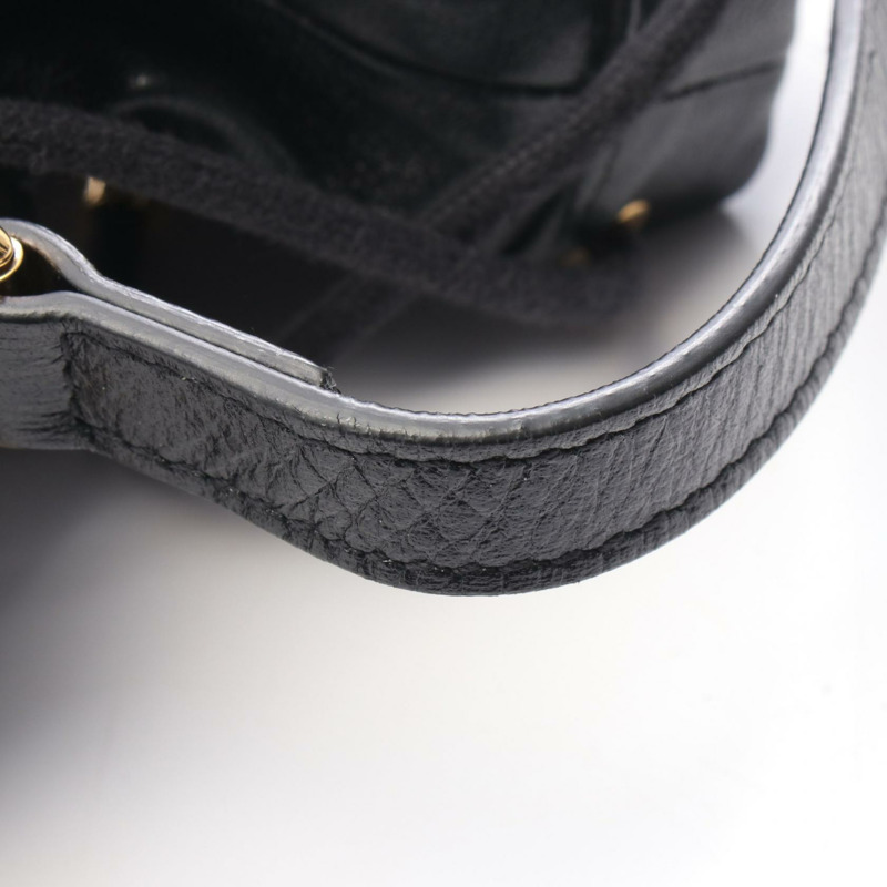 GUCCI 馬銜扣水桶單肩斜背包 602118 黑色皮革 二手 女士 GHW-4