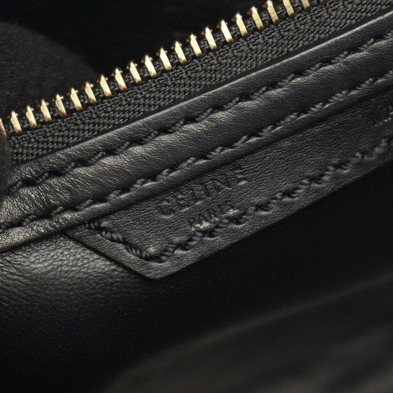 CELINE Luggage 微型購物手提包 167793 黑色皮革 二手 女士-3