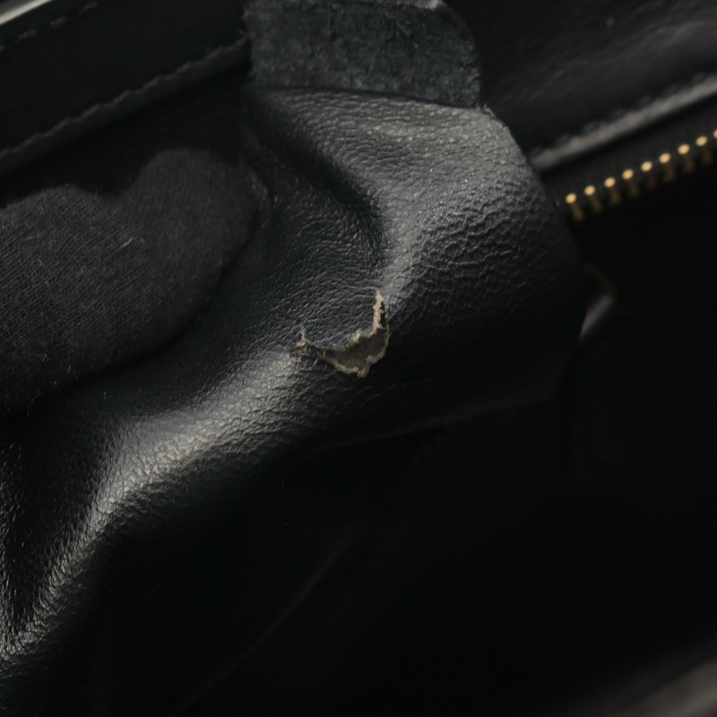CELINE Luggage 微型購物手提包 167793 黑色皮革 二手 女士-4