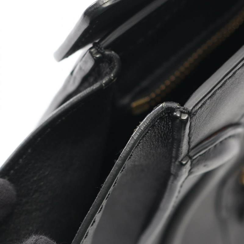 CELINE Luggage 微型購物手提包 167793 黑色皮革 二手 女士-5