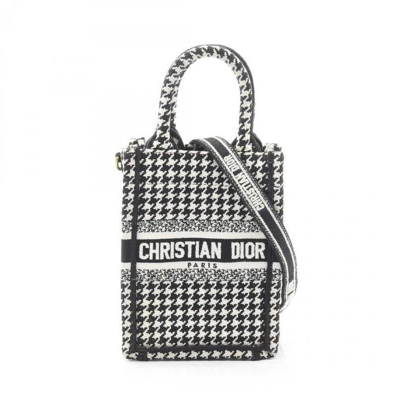 Christian Dior BOOK TOTE 手提包 垂直斜背迷你手機肩包 帆布-0