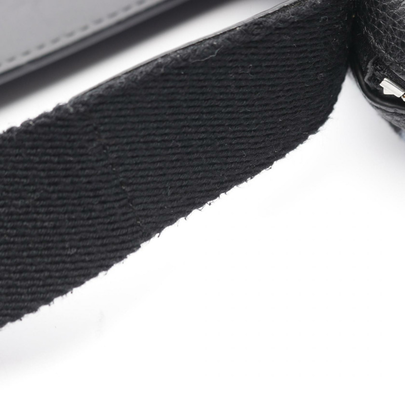 LOEWE 軍裝斜背包 XS 肩背包 羊毛皮革 黑色 二手-10